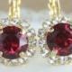 Ruby crystal earrings,Red crystal earrings,Ruby bridal earrings,Ruby Bridesmaid earrings,Red wedding jewelry,Red earrings,Ruby birthstone