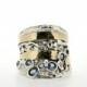 Sterling Silver & Gold Ring With Zircon Inlaid, Art Nouveau, Modern style, Womans jewelry, Big Ring, Design by Amir Poran
