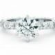 Ring, Eternity Engagement Ring, Prong Set Round Diamond Ring, Eternity Diamond Semi-Mount, Platinum Diamond Engagement 