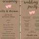 printable wedding program / rustic wedding program / printable digital file