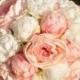 Silk Wedding Bouquet, Wedding Bouquet, Keepsake Bouquet, Bridal Bouquet, Blush Pink, Coral And Ivory Peony Silk Flower Bouquet