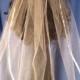Single Tier Ribbon Edge Communion Veil Hair Comb White Ivory V-Mary