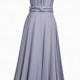 Bridesmaid Dress  Lilac gray Infinity Dress  floor Length Wrap Convertible Dress L119