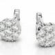 1.00 ct tw. Diamond Cluster Earrings 14k White Gold - Raven Fine Jewelers - Michael Raven Jewelry