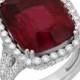 21 carat Rare Red Rubellite Tourmaline & Diamond Ring by Raven Fine Jewelers