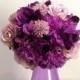 Purple Ombre Round Bridal (or Bridesmaid) Bouquet. Perfect for any season!