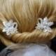 Pearl Hair Pins, Lace Wedding Hair Pins, Boho Bridal Hair Pins, Wedding Hair Piece, Wedding Bobby Pins Set, Flower Girl Hair Pins