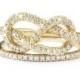 Infinity Knot Diamond Ring With Half Eternity Diamond Band- Weeding Ring Set - The Original- Silly Shiny Diamonds Fine Jewelry Etsy