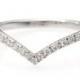Chevron Diamond Ring/ Diamond V-Ring with Pave Diamonds / Diamond Wedding Band - Gold & Diamond Ring