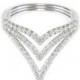 Triple V Diamond Ring - Diamond Skin Collection, Diamonds Shield Lace Diamond Ring, handmade by Silly Shiny Diamonds