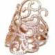 Diamond Statement Ring "Jasmin" Lace Diamond Ring. pink gold diamond ring, unique engagement ring, Art Nouveau, rose gold, HANDMAD