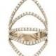 Curvy Diamond Skin Diamond Ring, Diamonds Shield Lace Diamond Ring, handmade by Silly Shiny Diamonds