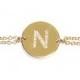 Solid 14K Gold Diamond Initials Bracelet , Name Diamond bracelet - Push Present Personalized Bracelet, Custom bracelet