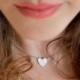 Heart Necklace, Natural Diamond Necklace, 14K White Gold Necklace, Diamond Pendant Necklace, Heart Pendant, Gold Pendant