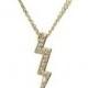 Lightning Diamond Pendant Necklace 14k gold - Sweet 16 Diamonds Necklace