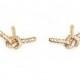Love Knot Diamond Earrings, 14K Rose Gold Earrings, Love Knot Pendant, Diamond Earrings, Anniversary Gift, Love Knot Jewelry,