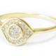 Evil Eye Diamond Ring - 14K Gold, Evil Eye Jewelry, Push Present, Anniversary Gift