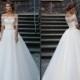 Newest Off The Shoulder Lace Bodice Wedding Dresses 2016 Milla Nova Short Sleeves Ruched Tulle Applique Lace Ball Bridal Gowns Sweep Train Online with $105.93/Piece on Hjklp88's Store 