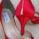 Wedding Shoes Red Bridal Shoes with Crystal Bling Design Over 100 Custom Color Choices