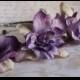 Woodland Wedding Flower Headband - Purple - Amethyst Beads - Fairy Crown - Grapevine -Made to Order