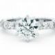 Ring, Eternity Engagement Ring, Prong Set Round Diamond Ring, Eternity Diamond Semi-Mount, Platinum Diamond Engagement | LDR02351