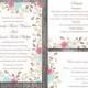 DIY Wedding Invitation Template Set Editable Word File Instant Download Printable Colorful Invitation Elegant Flower Wedding Invitation
