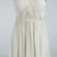 Light Grey Bridesmaid Dress, Short Convertible Chiffon Bridesmaid Dress