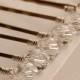 Swarovski Clear Crystal Bobby Pins, Round Clear Crystals, 8 mm on Bronze Hair Pins, Set of 6, Clear Crystal Hair Pins, Bridal Hair Pins