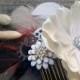 Beautiful Fall Colored Rustic Steampunk Inspired Floral Bridal Hair Pin Hair Comb Wedding Accessory