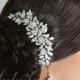 Wedding Hairpiece Leaf Bridal Hair Comb Leaf Comb Swarovski Crystal Vintage Wedding Hair Accessory LEAFY SABINE