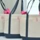 Set of 5 Personalized Wedding Bridesmaids Tote Gifts in Navy