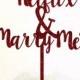Netflix and Marry Me? Cake Topper- Glitter & Pearl Plastic - Weddings -Party - Modern - Engagement Party -Funny