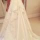 H1679 Simple strapless satin bodice lace aline wedding dress 2016