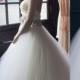 H1687 Simple elegant sweetheart neck tulle ball gown wedding dress