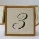Wedding Table Number Small Tented Design Prepared in Colors to Coordinate with your Wedding Reception Decor  3.5 x 3.5 Size