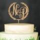 Wooden Monogram Cake Topper Custom Initial Cake Topper Wedding Monogram Cake Topper Gold Cake topper Silver Cake topper
