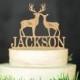 Deer Wedding Cake Topper Mr Mrs Personalized Cake Topper Rustic Wedding Cake Topper Deer Silhouette Cake Topper Country Cake Topper
