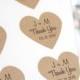Thank You Wedding Heart Stickers - Initials and Date - Wedding Favors / Thank You Cards