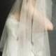 Light Ivory Vintage Style Lace beads Bridal Wedding 2 layers / 2Tiers chapel veil / soft Tulle Cap veil in 205cm is for sale.