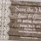 Rustic Save The Date, Printable Country Save The Dates, Wood And Lace, Digital Cottage Chic Wedding Save The Date, Custom Lace Save The Date