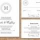 Editable Wedding Invitation, RSVP card, and Insert Card - Classic Monogram Style - Word Template, Instant Download, Printable