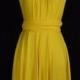 Bridesmaid Dress Yellow Infinity Dress  Knee Length Wrap Convertible Dress S149