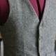 Non Pleated  Back Adult wool Vest Made to your measurements Groom / groomsmen