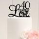 40th Anniversary Cake Topper - 40th Birthday Cake Topper - 40 Years of Love Topper 