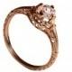 Vintage Morganite Engagement ring, 14k rose gold morganite lace ring, Pink Peach Morganite Ring , alternative engagement ring, promise ring