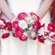 Coral wedding bouquet -  bridal bouquet