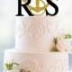 Monogram Wedding Cake Topper – Custom 2 Initials Topper with Anchor Available in a Variety of Color Options - (S076)