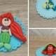 Fondant Ariel Cupcake Toppers - Little Mermaid (Set of 3)