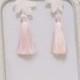 Daylily Tasseled Bridal Earrings,Pink Tasseled Earrings,Lace Earrings,Pink earrings,Pink Wedding Earing,Wedding Earrings,Bridesmaid Earrings