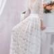 Long Lace Wedding Dress / Delicate Ivory Bridal Gown with sleeves